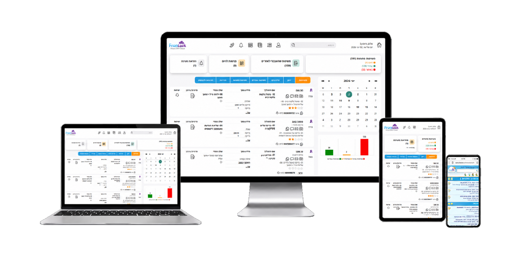 מארכת CRM בעברית פרונטסק סי אר אמ